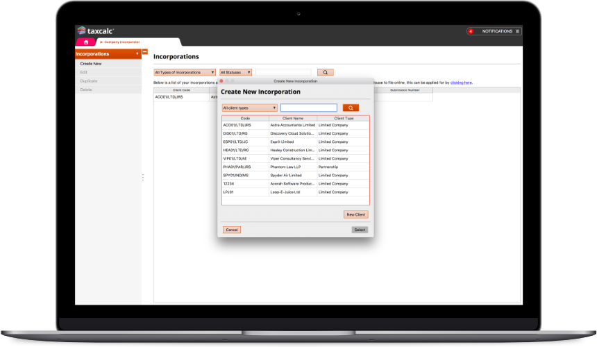 Company incorporation software